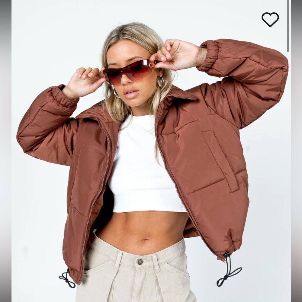 Princess Polly Alycia Puffer Jacket Brown